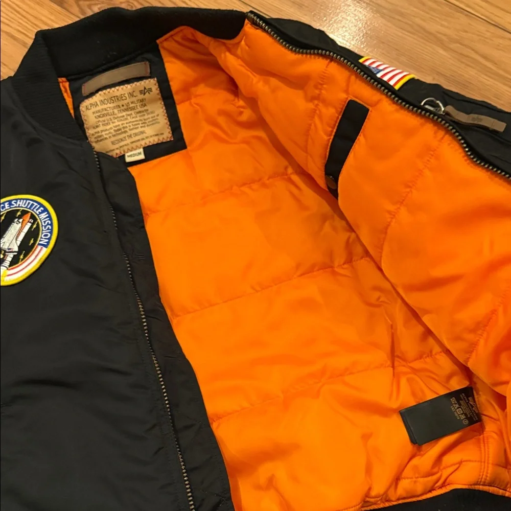 Collectible 100th Anniversary Limited Space Shuttle Black NASA Bomber Jacket - Picture 5 of 9